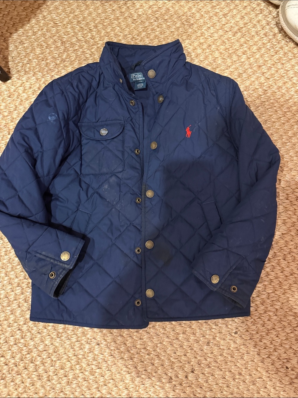 Polo by Ralph Lauren Navy Quilted Puffer with Red Pony